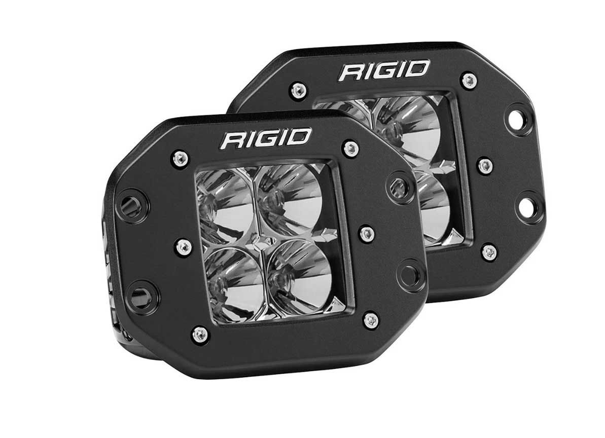 Rigid D-Series PRO Flood Flush Mount Black 2 Lights 212113